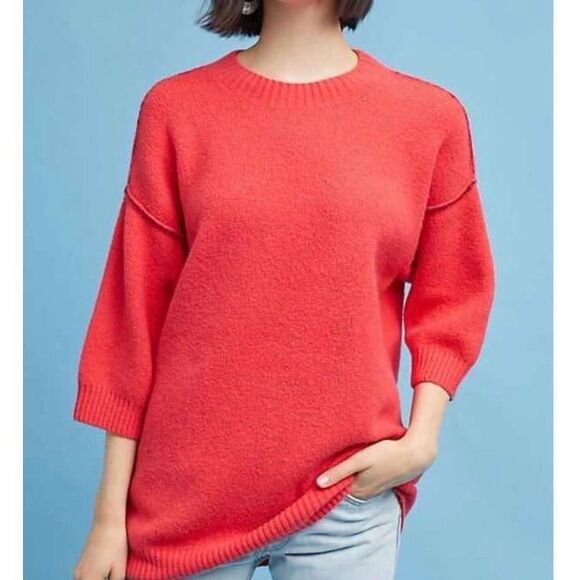 Anthropologie MOTH Oversized Dempsey Cozy Sweater Tunic Wool Blend M - Picture 1 of 9